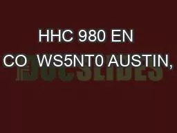 HHC 980 EN CO  WS5NT0 AUSTIN,