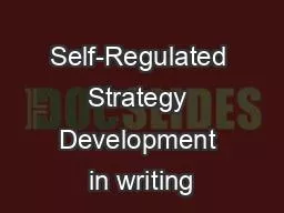 Self-Regulated Strategy Development in writing