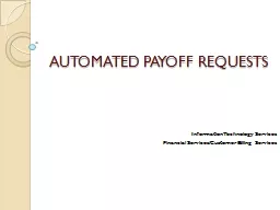 AUTOMATED PAYOFF REQUESTS