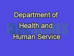 Department of Health and Human Service