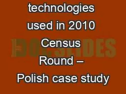 New technologies used in 2010 Census Round – Polish case study