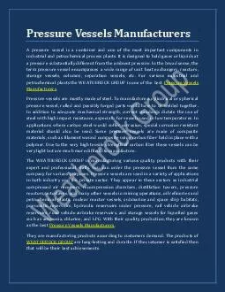 Pressure Vessels Manufacturers