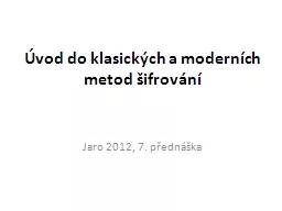 Úvod do klasických a moderních metod šifrování