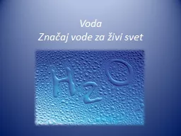 Voda Zna čaj vode za živi svet