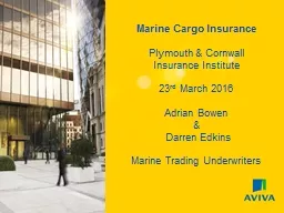 3 rd   May 2011 Marine Cargo Insurance