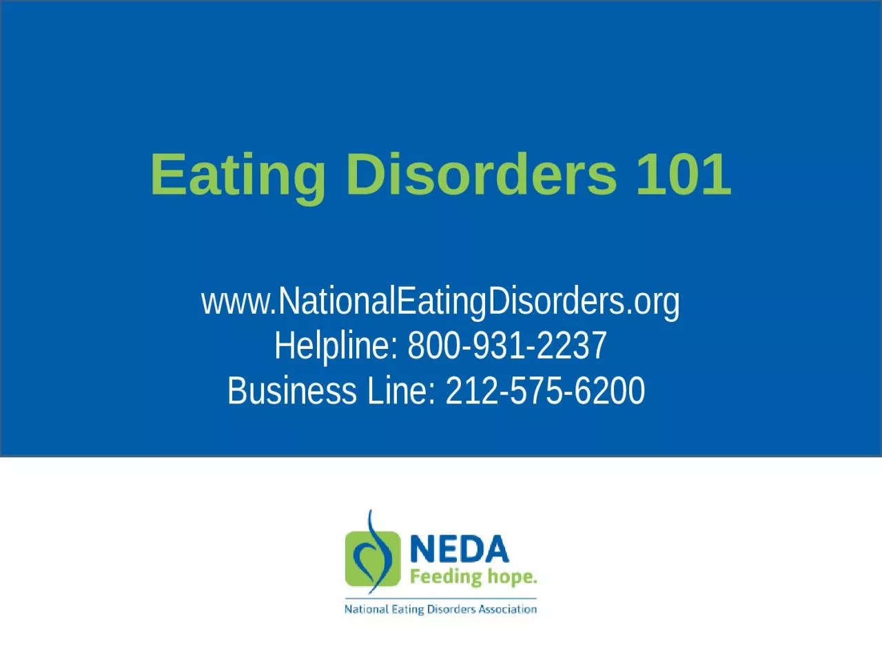 PPT-Eating Disorders 101