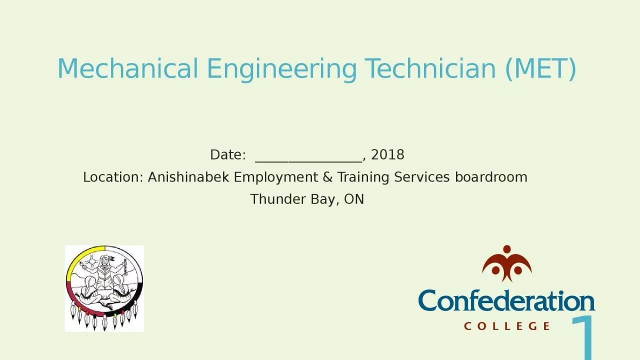 PPT-Mechanical Engineering Technician (MET)