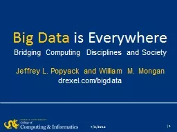 Big Data  is Everywhere Bridging Computing Disciplines and