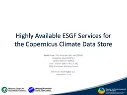 Highly Available ESGF Services for the Copernicus Climate Data Store