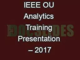 IEEE OU Analytics Training Presentation – 2017