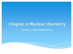 Chapter 21 Nuclear Chemistry