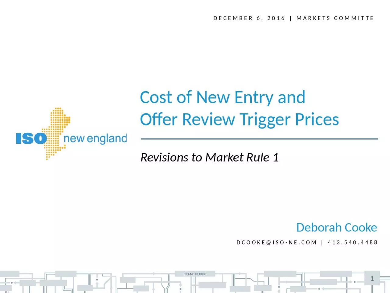 PPT-Tariff changes support the new values for CONE, Net CONE, and ORTPs