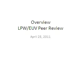 Overview LPW/EUV Peer Review