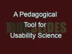 A Pedagogical Tool for Usability Science