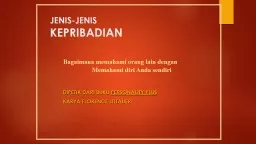 JENIS-JENIS  KEPRIBADIAN