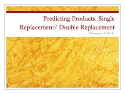 Predicting Products: Single Replacement/ Double Replacement