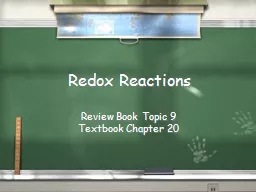 Redox Reactions Review Book Topic 9