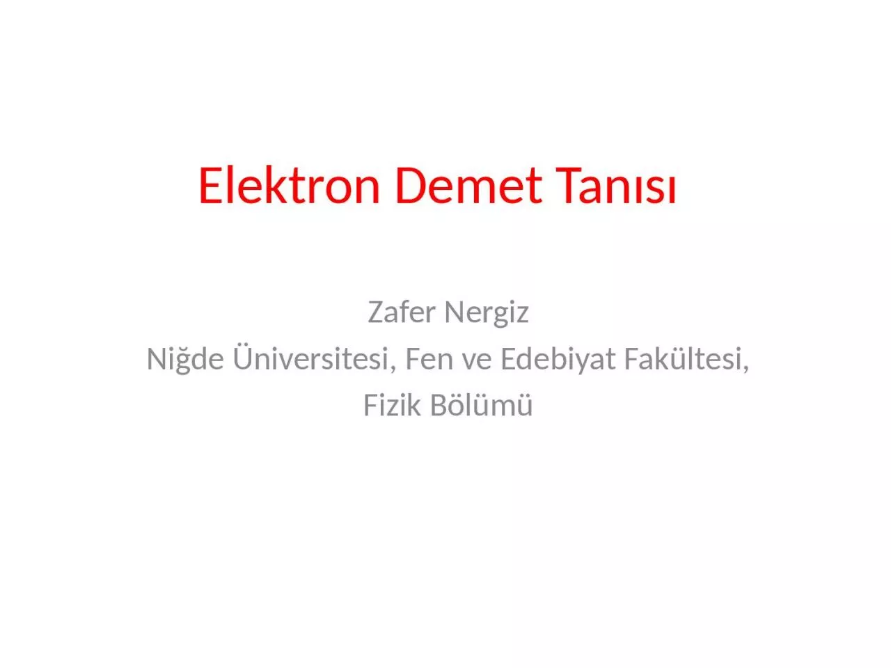 PPT-Elektron Demet Tan s