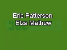 Eric Patterson Elza Mathew