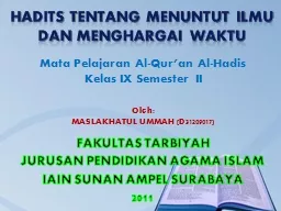 FAKULTAS TARBIYAH JURUSAN PENDIDIKAN AGAMA ISLAM