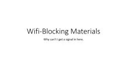 Wifi -Blocking Materials