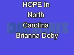 HOPE in North Carolina Brianna Doby