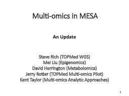 Multi- omics  in MESA Steve Rich (