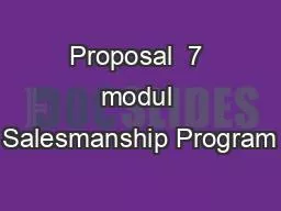 Proposal  7 modul Salesmanship Program