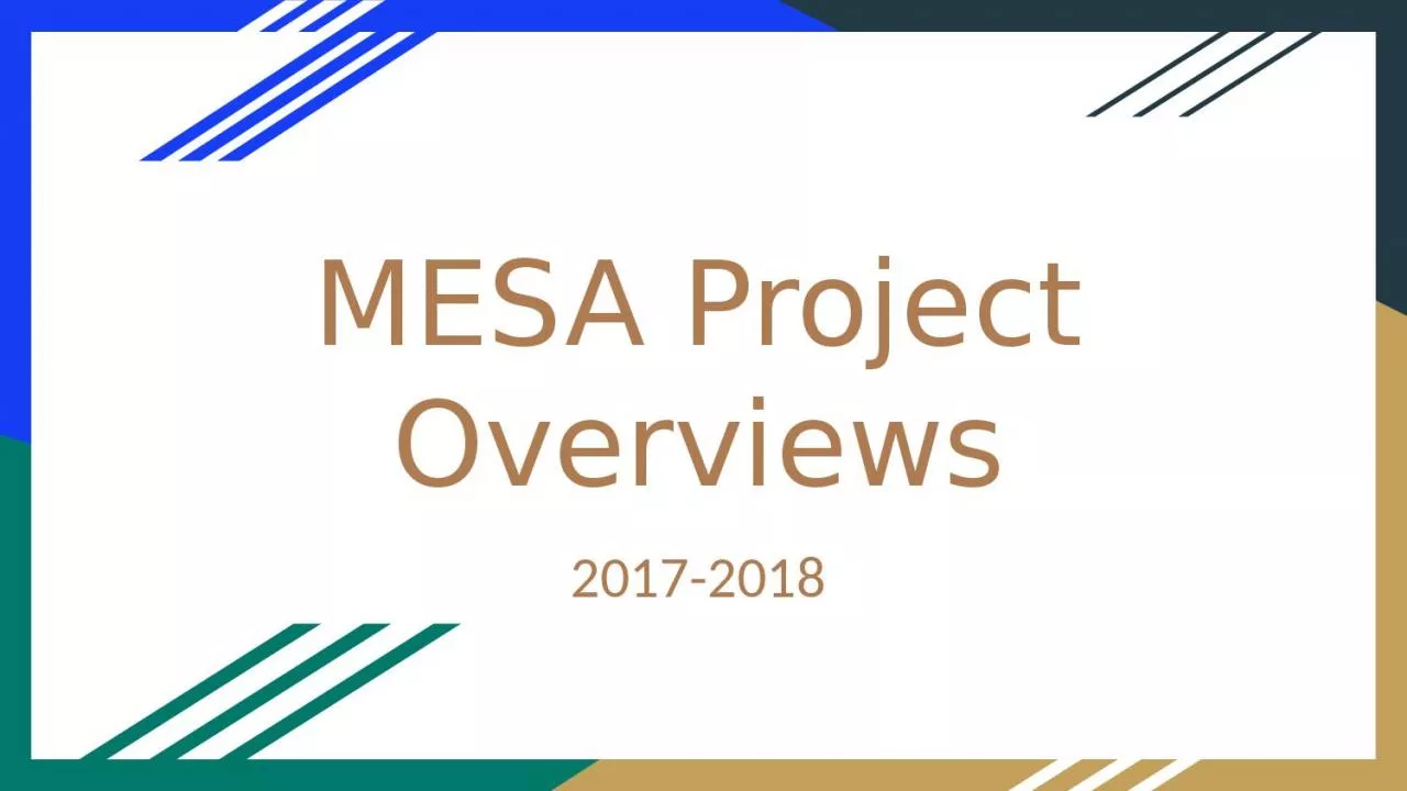 PPT-MESA Project Overviews