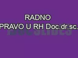 RADNO PRAVO U RH