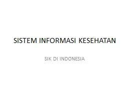 SISTEM INFORMASI KESEHATAN