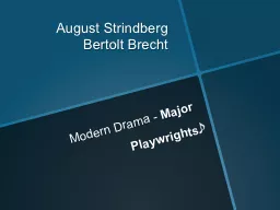 Modern Drama -  Major Playwrights