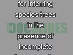 New methods for inferring species trees in the presence of incomplete lineage sorting