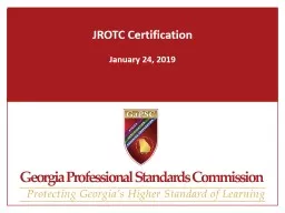 JROTC Certification January 24, 2019