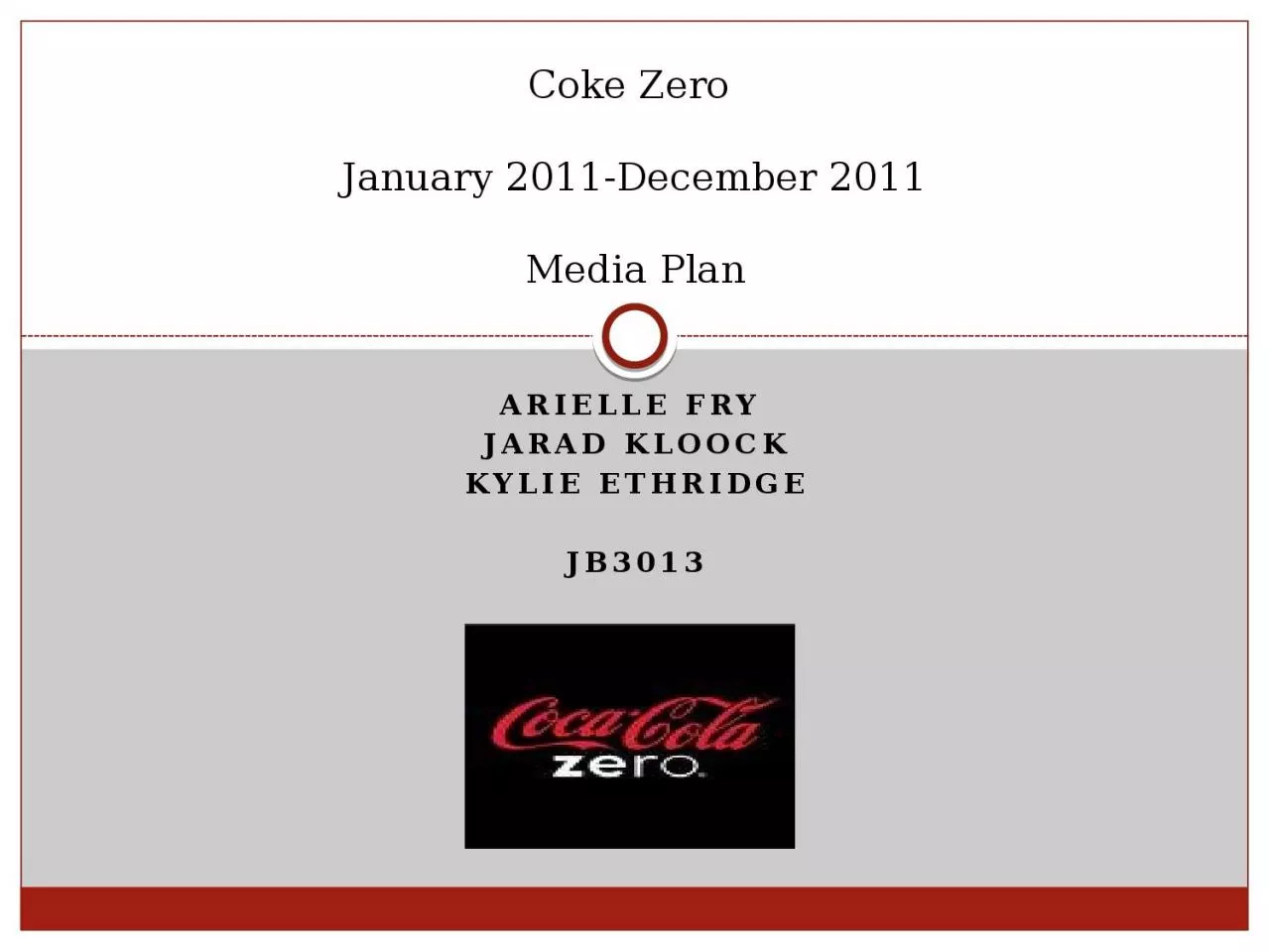 PPT-Coke Zero January 2011-December 2011 Media Plan