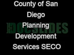 County of San Diego Planning Development Services SECO