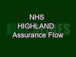 NHS HIGHLAND  Assurance Flow