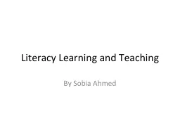 Literacy Learning and Teaching