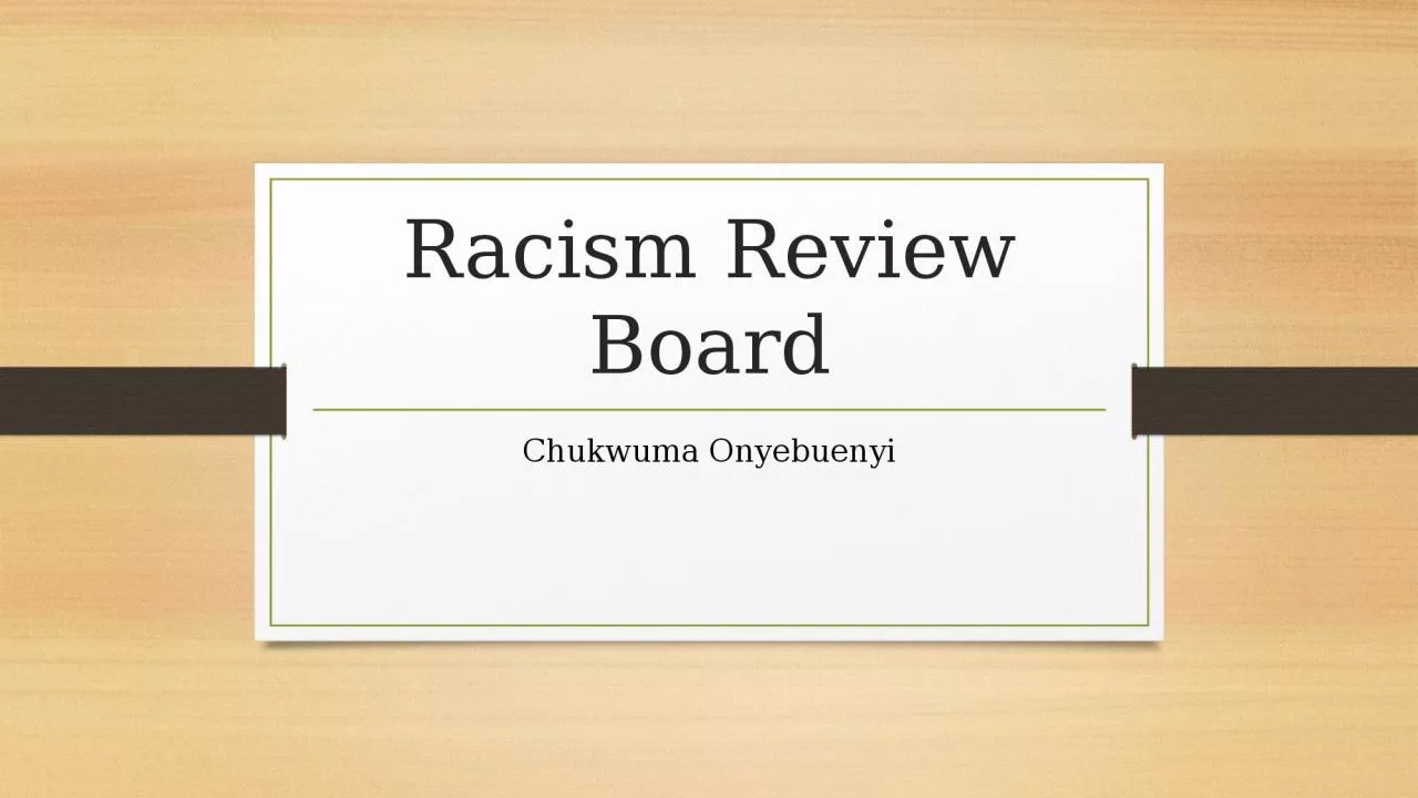 PPT-Racism Review Board