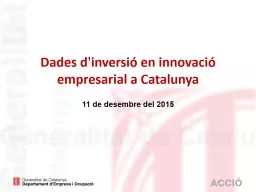 Dades d'inversi  en innovaci  empresarial a Catalunya