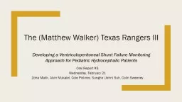 The (Matthew Walker) Texas Rangers III