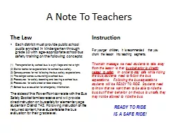 PPT-A Note To Teachers The Law