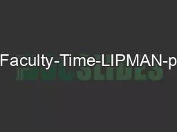 Optimizing-Faculty-Time-LIPMAN-presentation