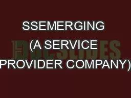 SSEMERGING (A SERVICE PROVIDER COMPANY)