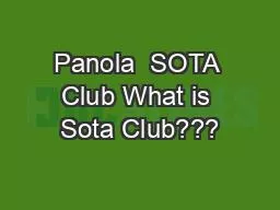 PPT-Panola SOTA Club What is Sota Club???