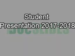 Student Presentation 2017-2018