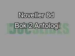 Noveller 8d Bok 2 Antologi