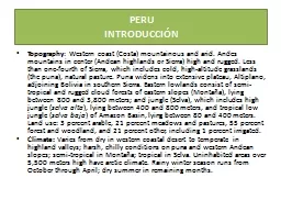 PERU INTRODUCCIÓN Topography