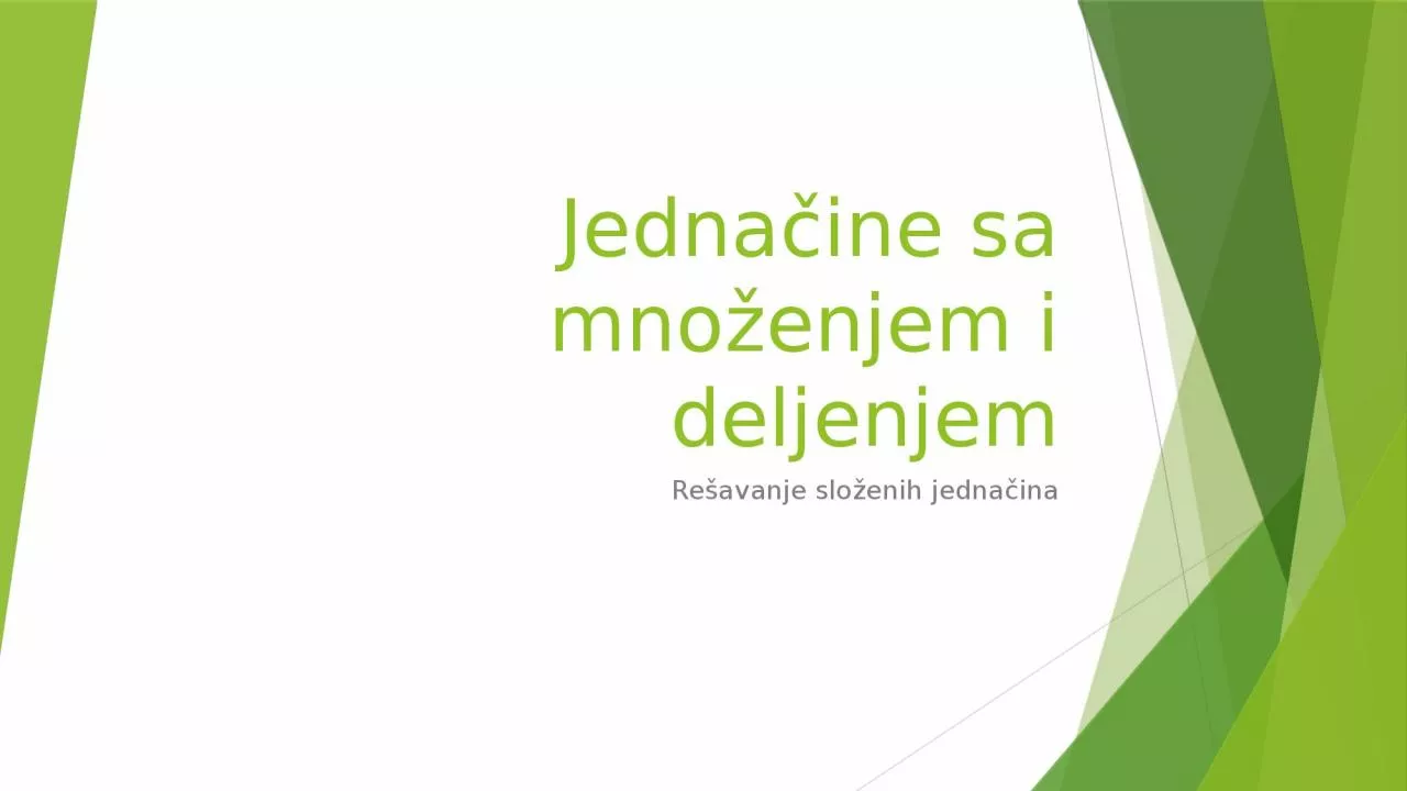 PPT-Jedna ine sa mno enjem i deljenjem