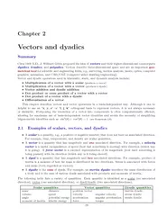Chapter  Vectors and dyadics Summary Circa  A